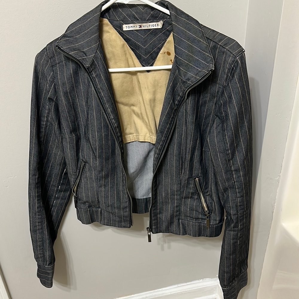 Tommy Hilfiger Black Pinstripe Women's Jacket